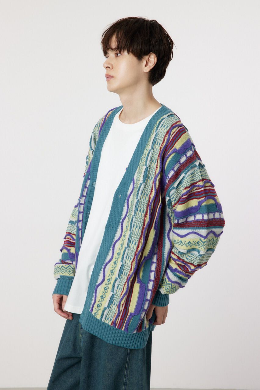 RODEO CROWNS「3Dマルチカラーニットカーディガン」|カーディガン|