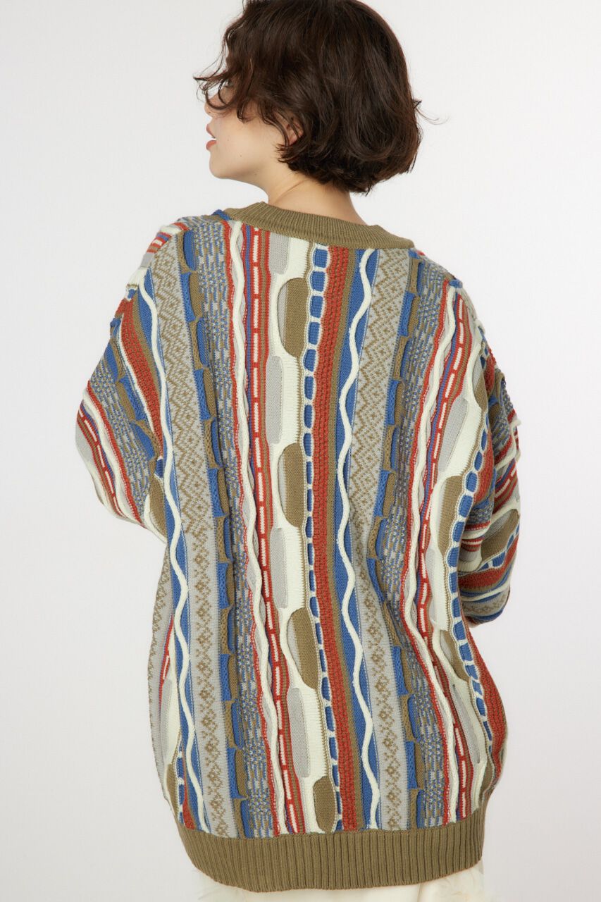 RODEO CROWNS「3Dマルチカラーニットカーディガン」|カーディガン|