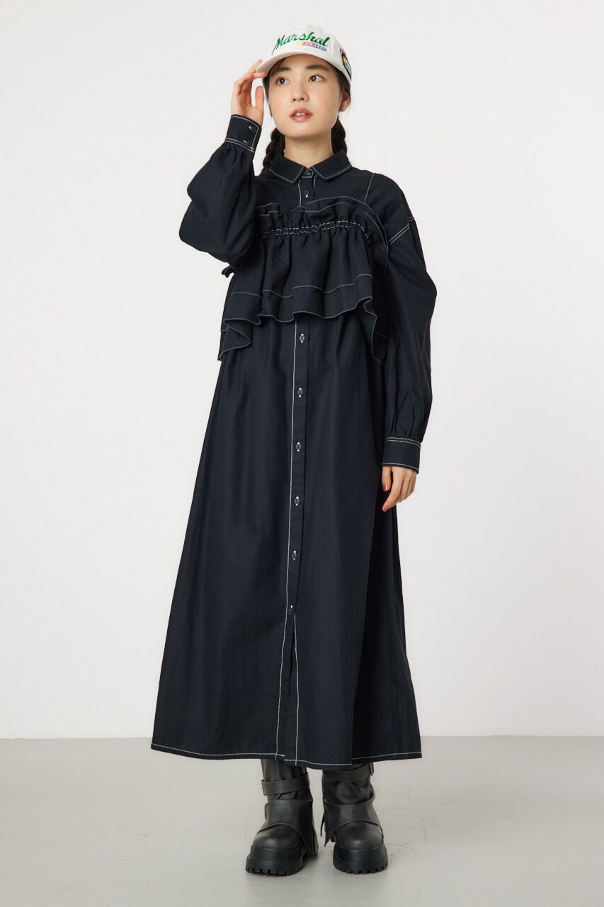 RODEO CROWNS「フリルレイヤードミリタリーロングワンピース」|ワンピース|