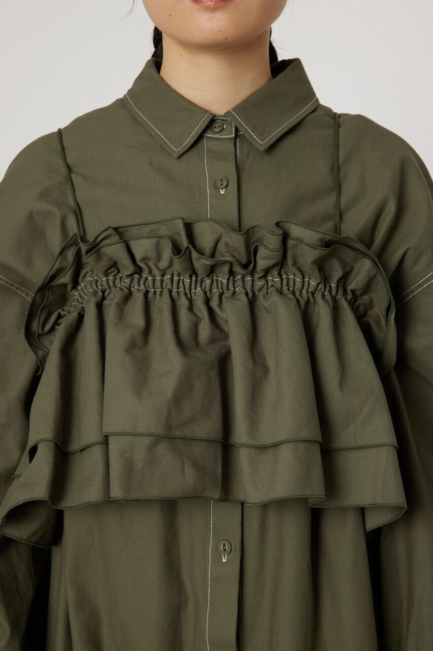 RODEO CROWNS「フリルレイヤードミリタリーロングワンピース」|ワンピース|