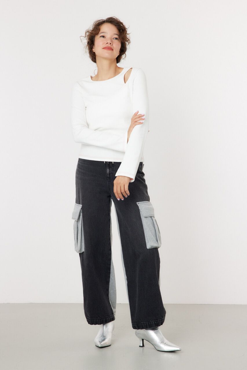 RODEO CROWNS「デニムコンビカーゴパンツ」|デニム|