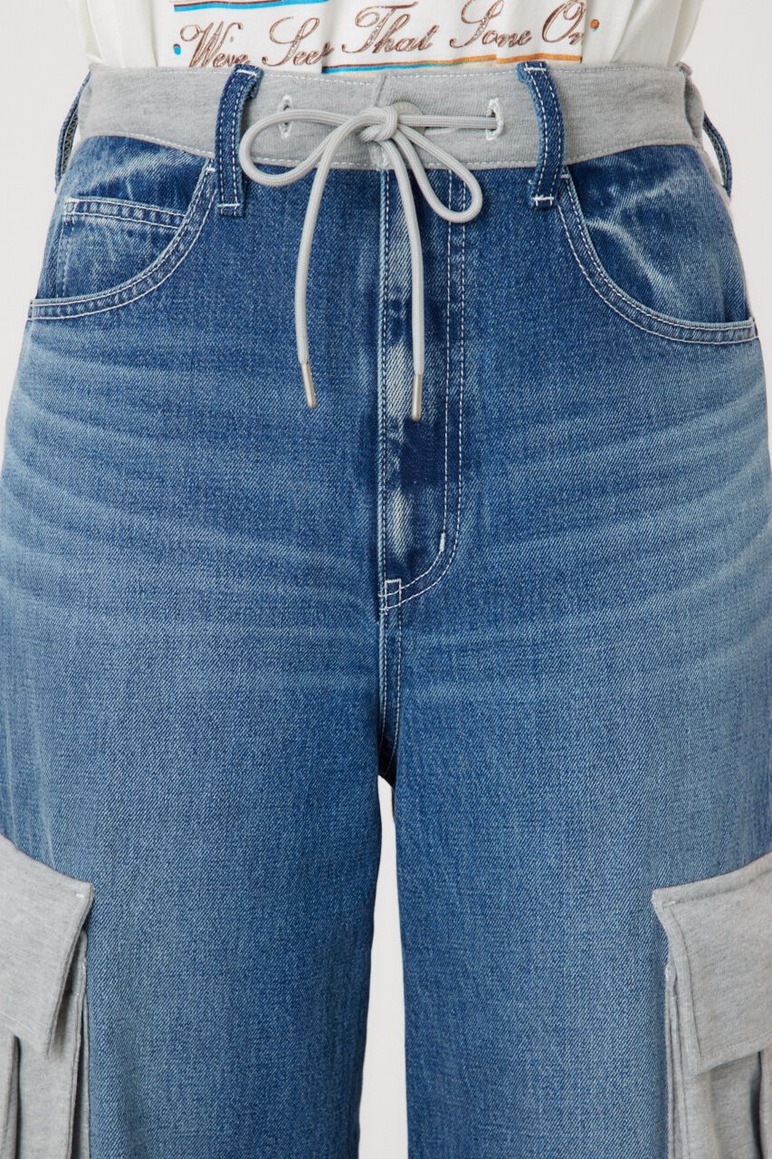 RODEO CROWNS「デニムコンビカーゴパンツ」|デニム|