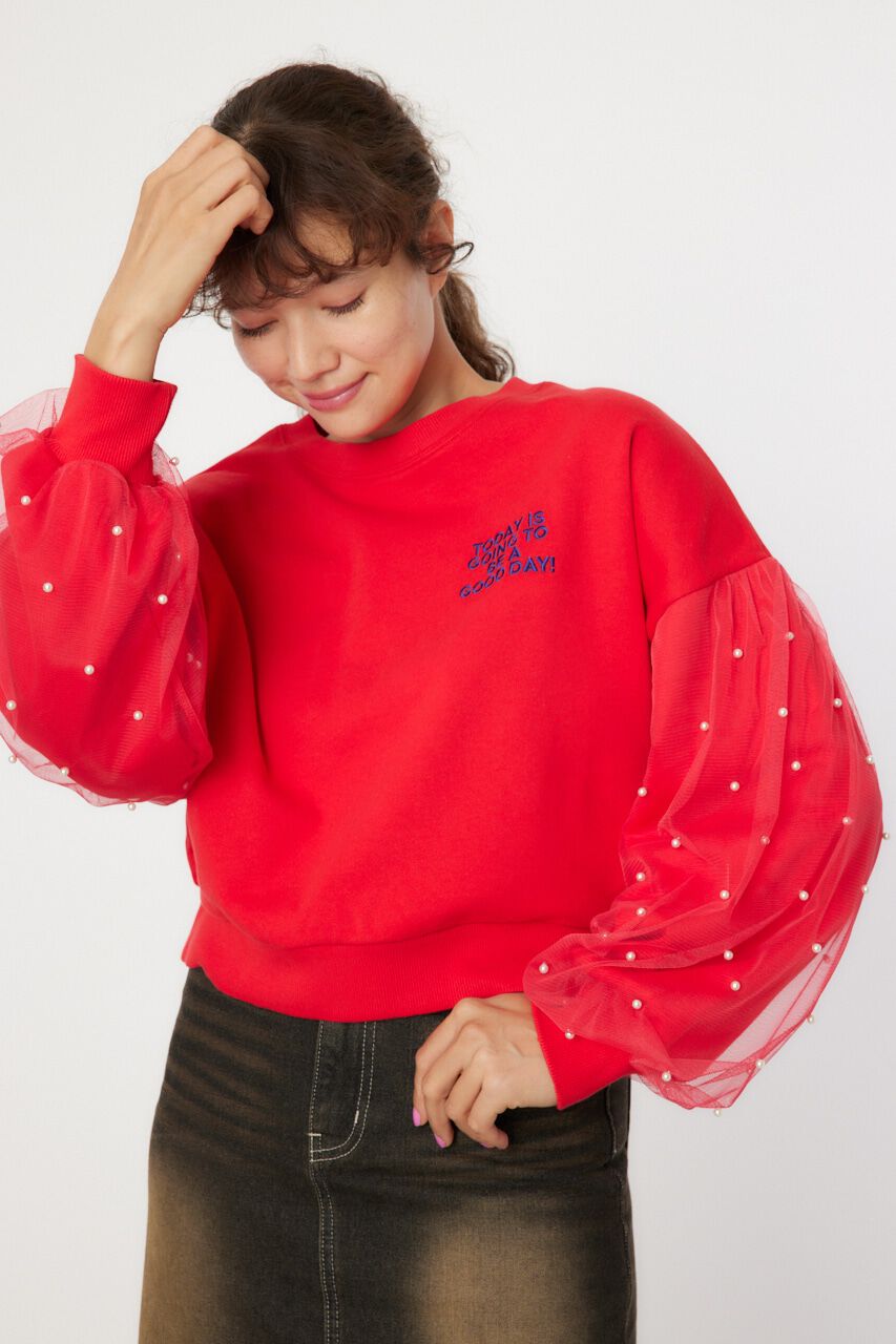 RODEO CROWNS「デコレーションスリーブスウェット」|パーカー|