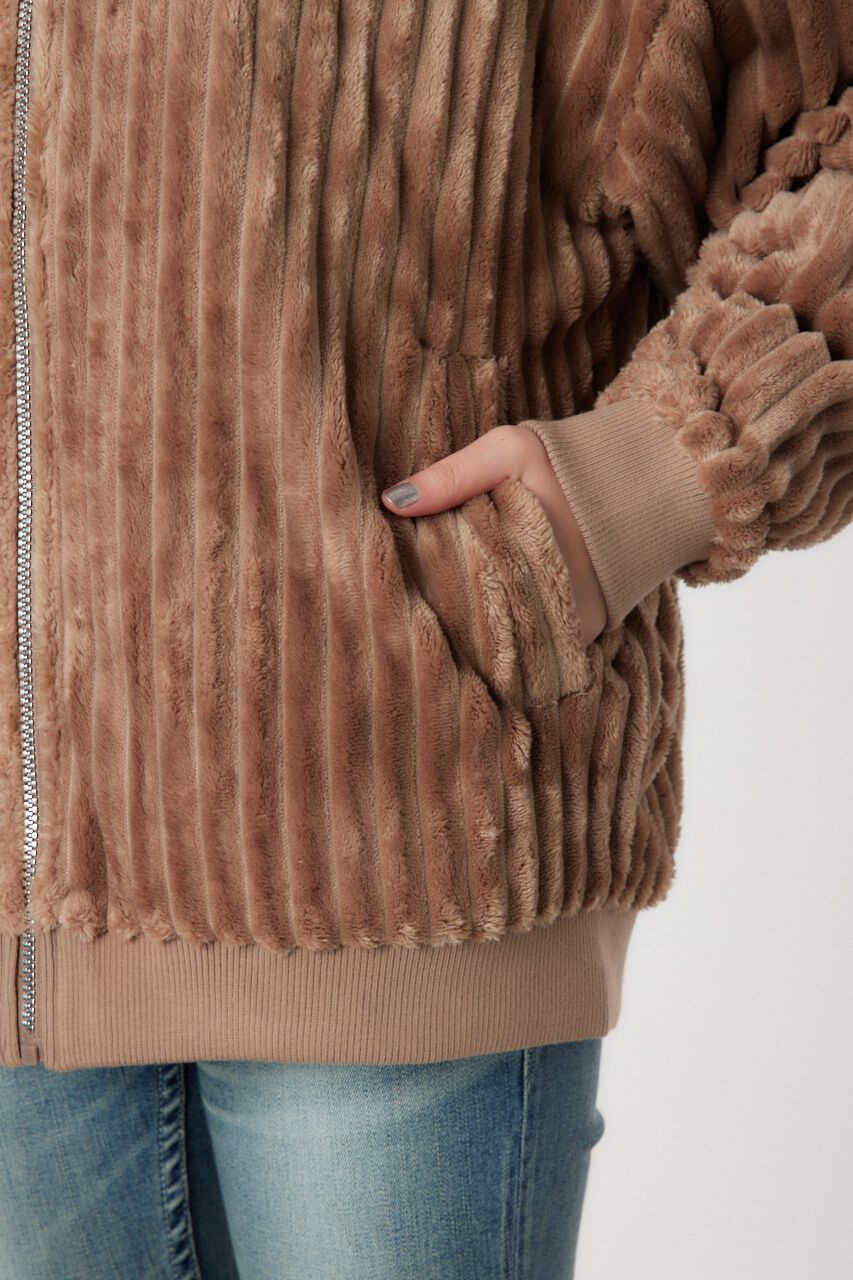 RODEO CROWNS「ハリヌキバックLOGOフェイクファージャケット」|ブルゾン・スタジャン|