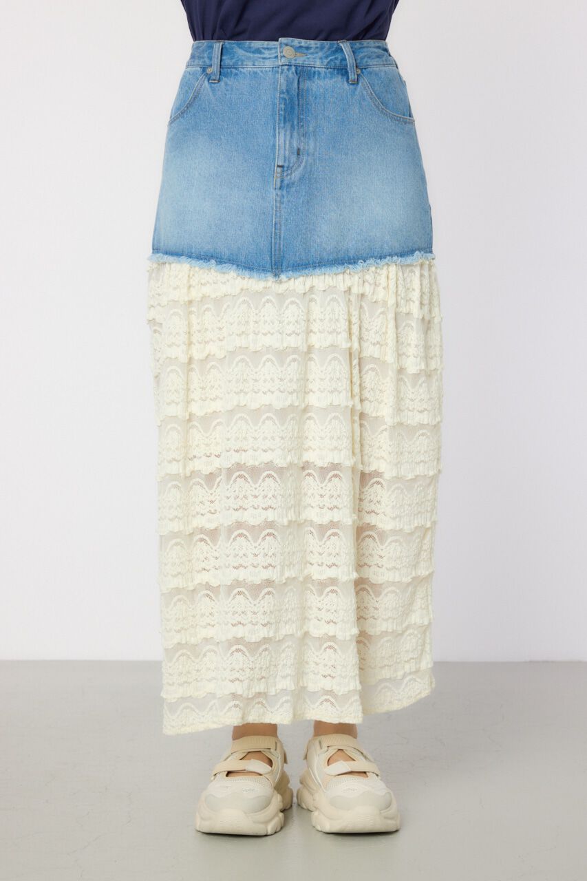 RODEO CROWNS「デニム&times;レーススカート」|スカート|