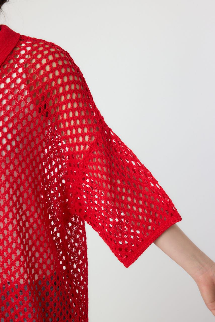 RODEO CROWNS「襟付きメッシュニットカーディガン」|ニット・セーター|