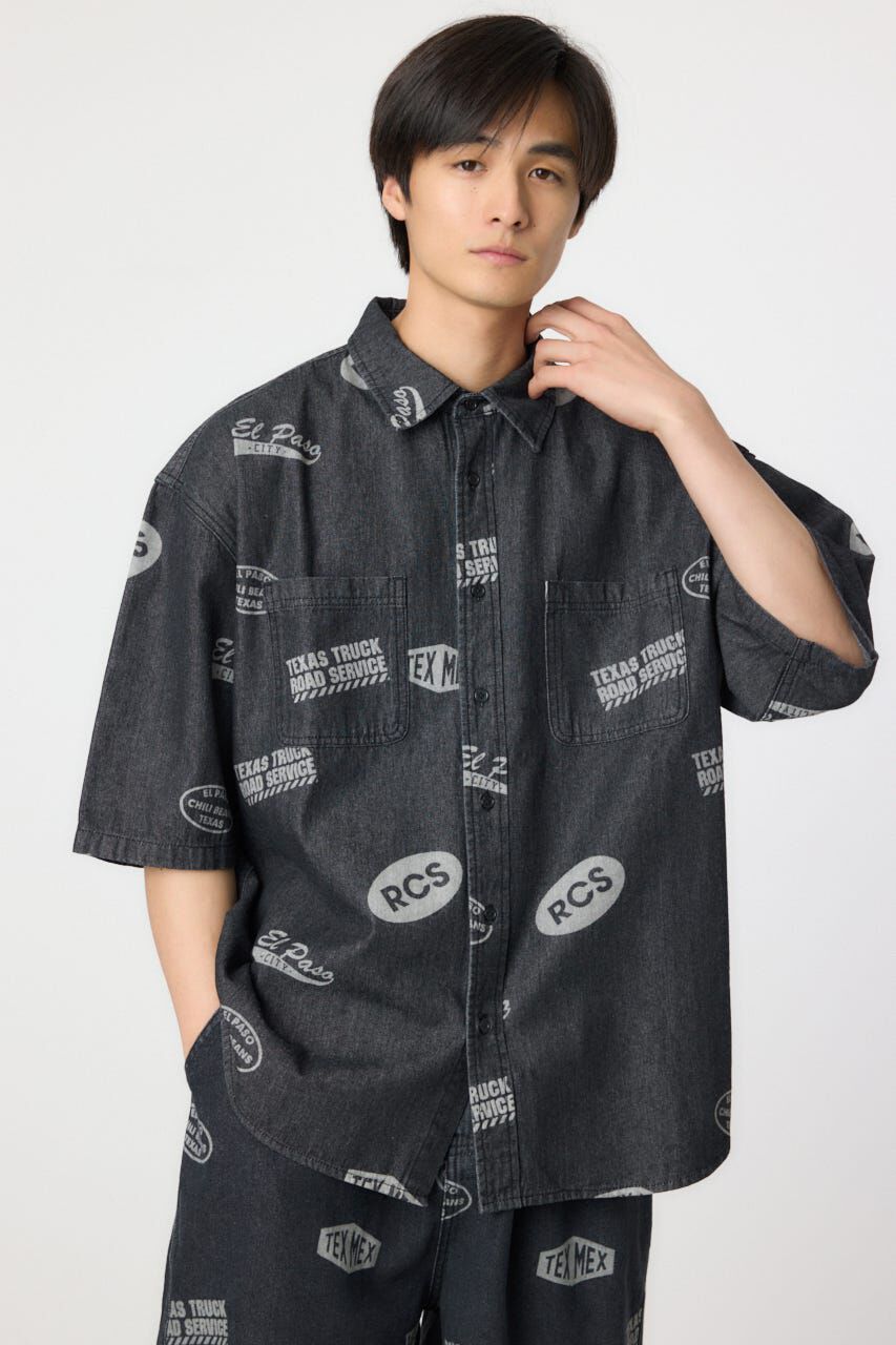 RODEO CROWNS「スタンプデニムシャツ」|シャツ・ブラウス|BLK