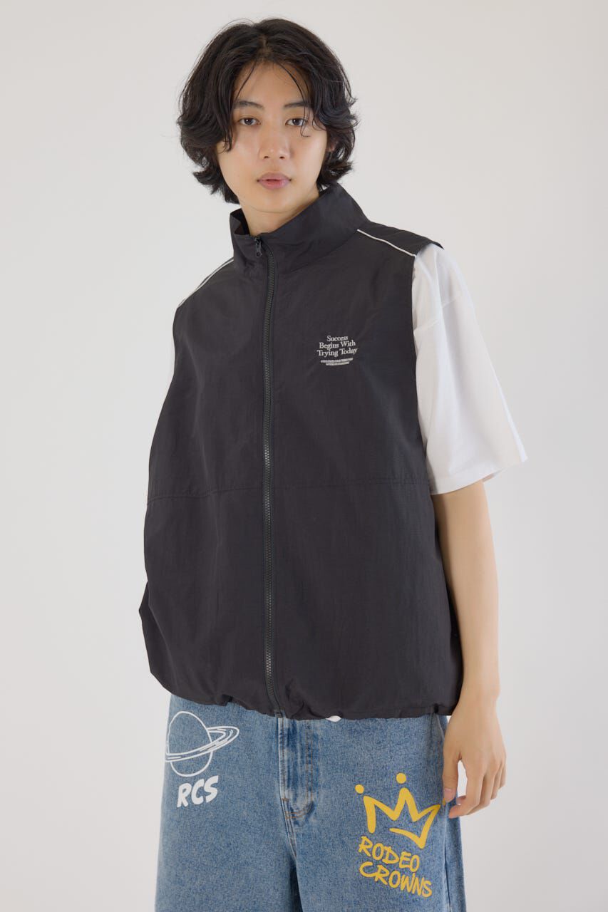 RODEO CROWNS「ドロストスタンドネックベスト」|ダウンベスト・ベスト|