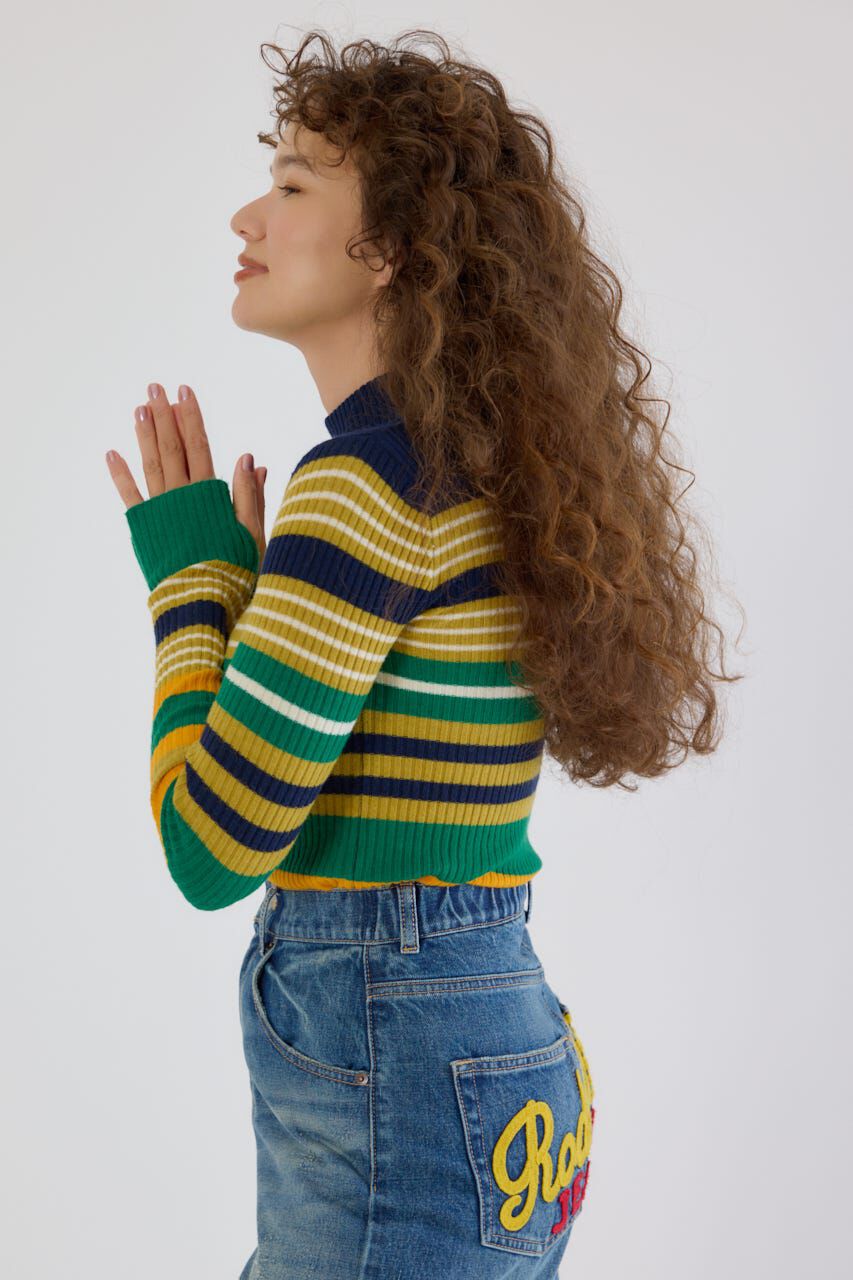 RODEO CROWNS「マルチボーダーニットトップス」|ニット・セーター|