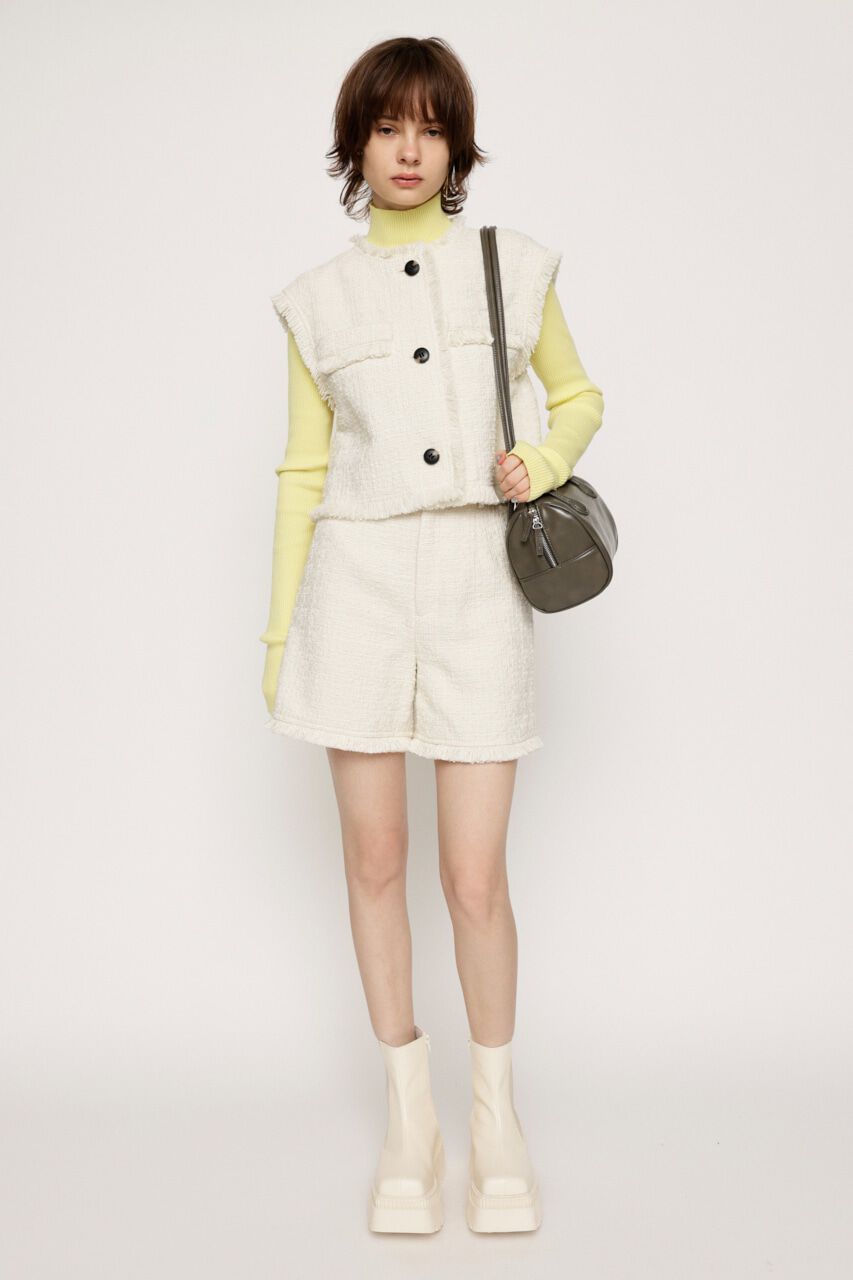 SLY「FRINGE TWEED ベスト」|ダウンベスト・ベスト|