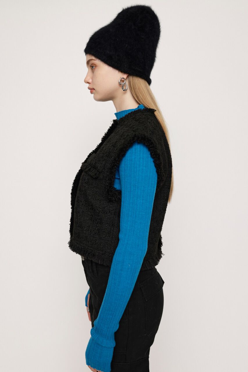 SLY「FRINGE TWEED ベスト」|ダウンベスト・ベスト|