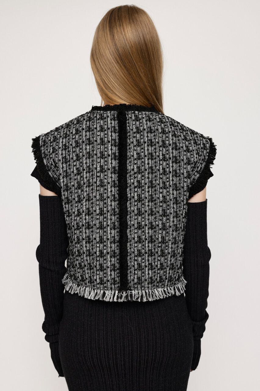 SLY「FRINGE TWEED ベスト」|ダウンベスト・ベスト|