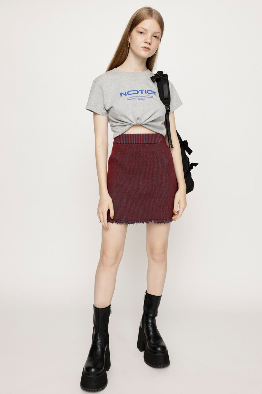 SLY「DAMAGING RIB ショートスカート」|スカート|