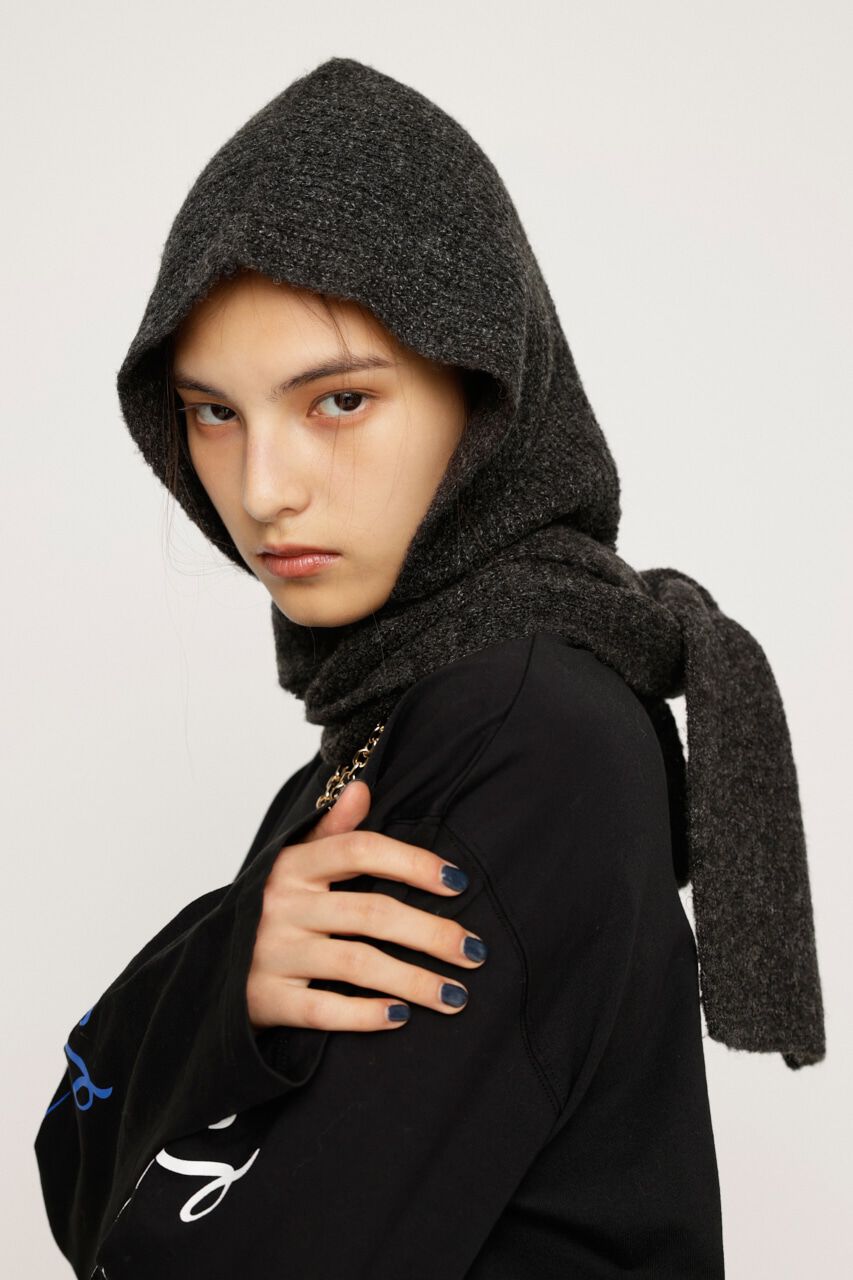 SLY「WOOL MIX KNIT HOODED マフラー」|その他|D/GRY3