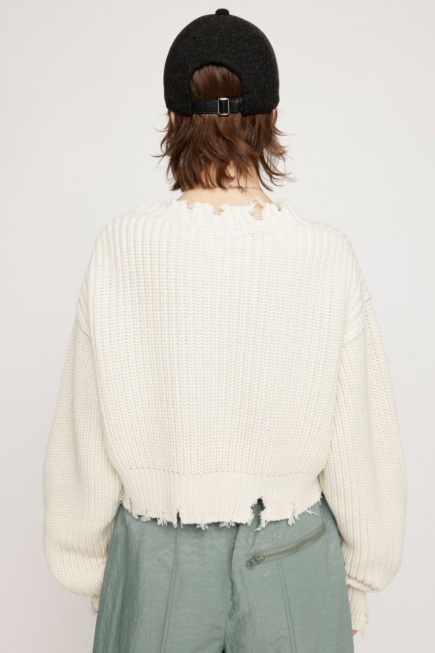 SLY「DAMAGE CROPPED KNIT トップス」|ニット・セーター|