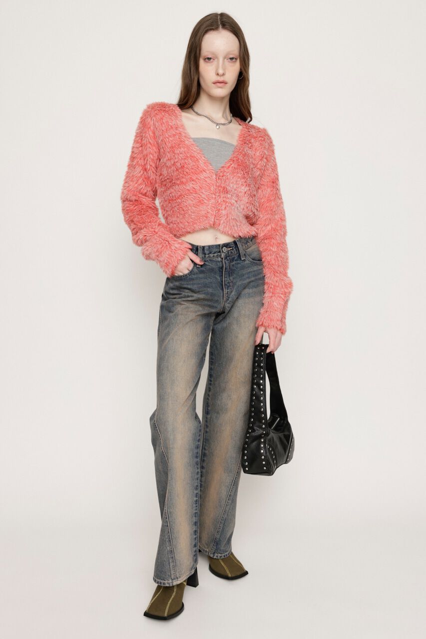 SLY「MINKY CROPPED COMPACT カーディガン」|カーディガン|