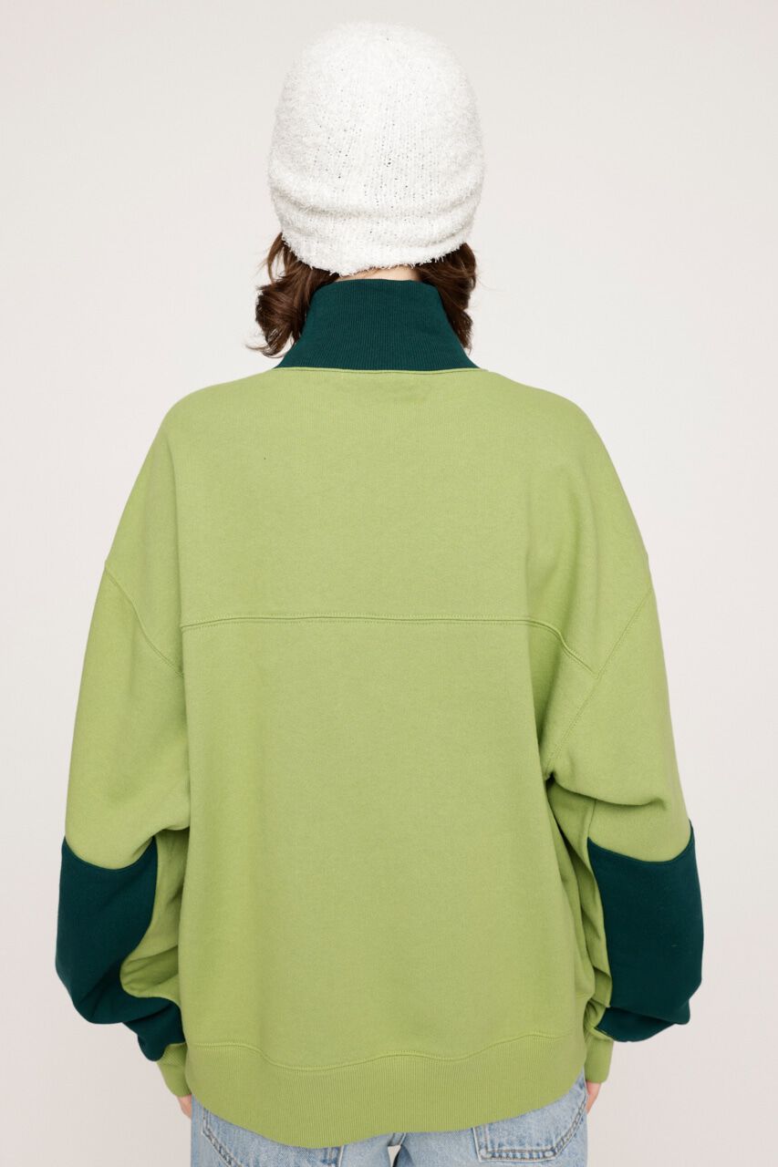 SLY「BI-COLOR HALF ZIP スウェット」|Tシャツ・カットソー|