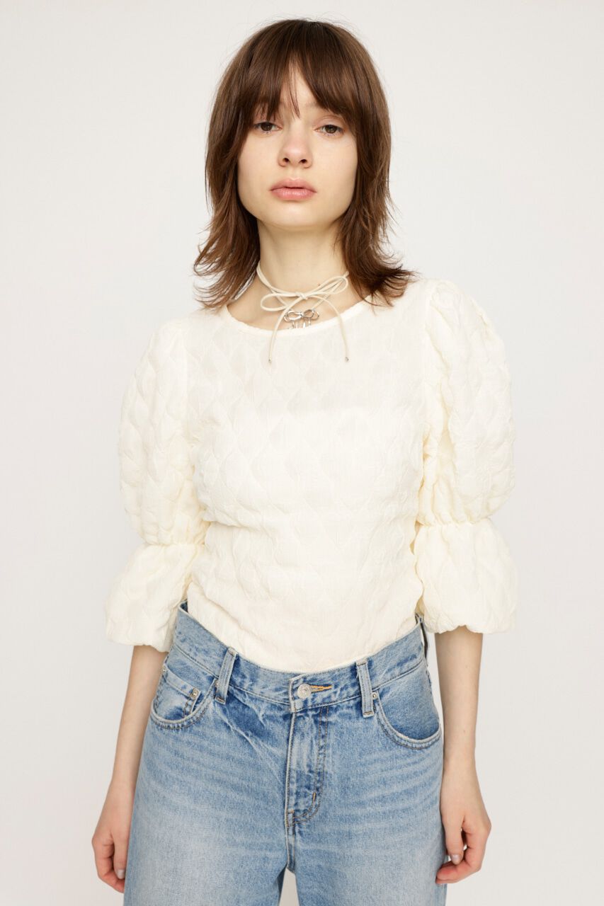 SLY「PUFF SLEEVE CUT トップス」|Tシャツ・カットソー|