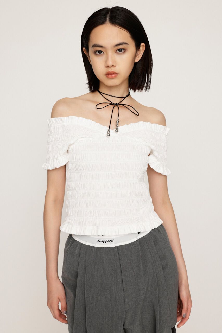 SLY「2WAY SHIRRING BUSTIER トップス」|タンクトップ|