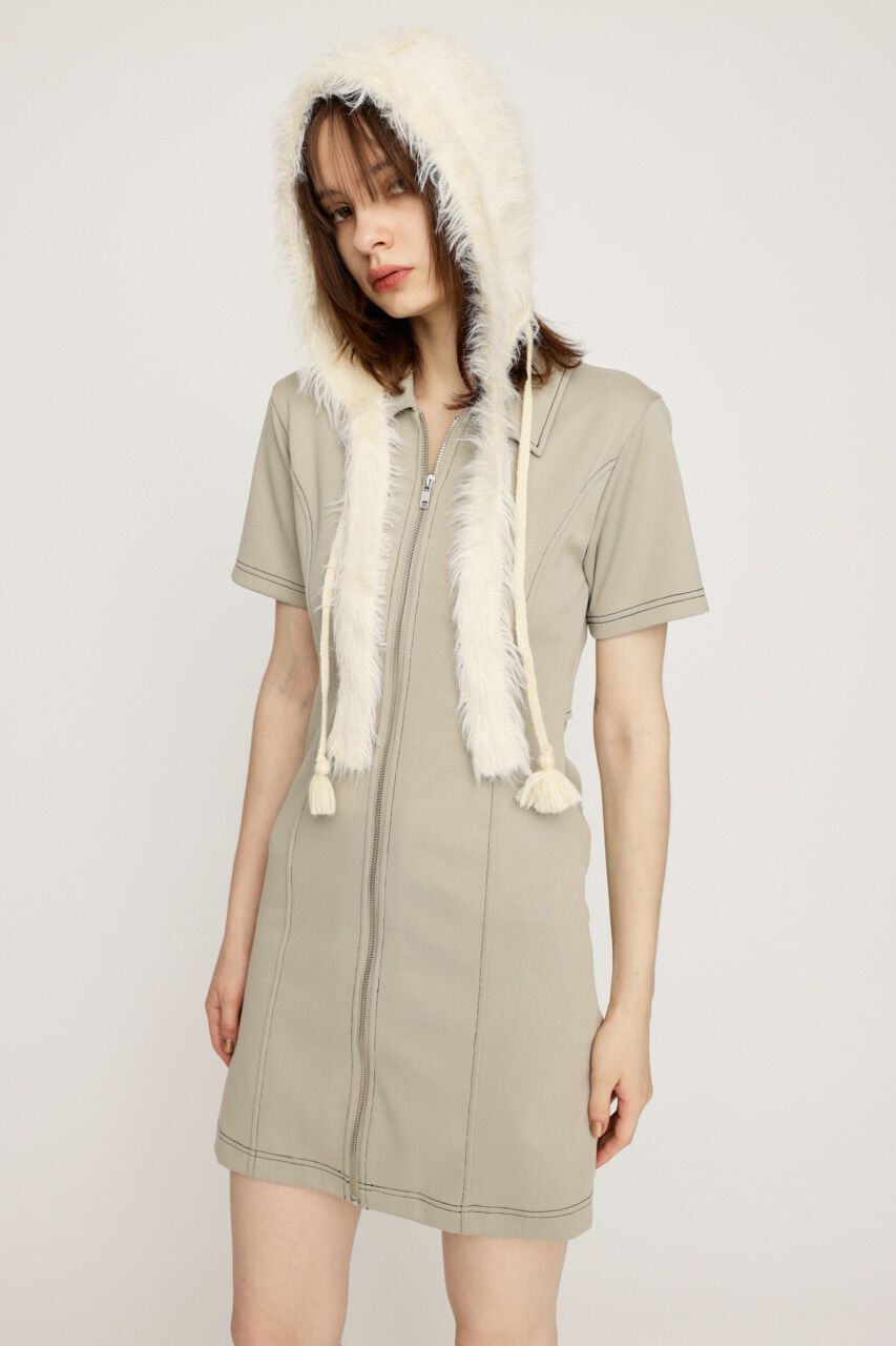 SLY「FRONT ZIP BACK OPEN ショートワンピース」|ワンピース|