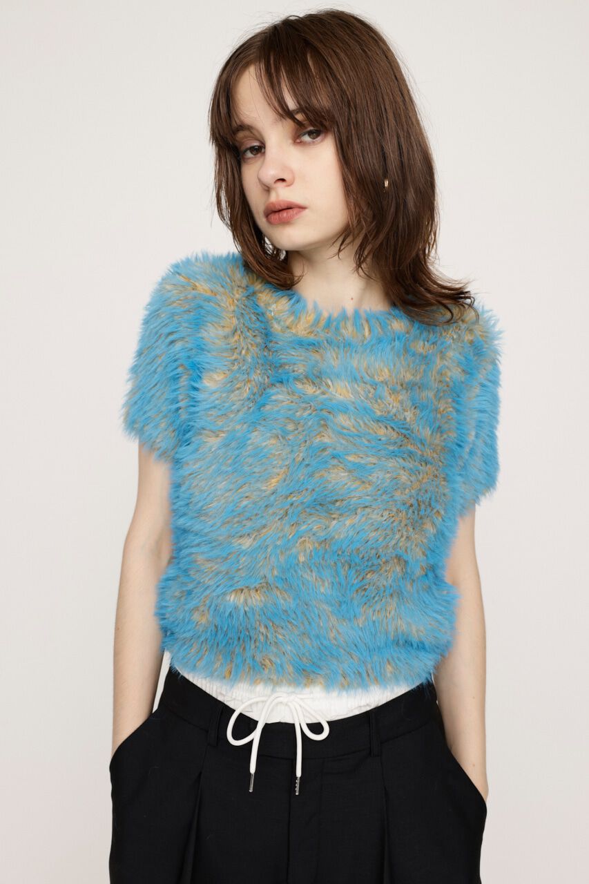 SLY「MIX SHAGGY TINY Tシャツ」|ニット・セーター|