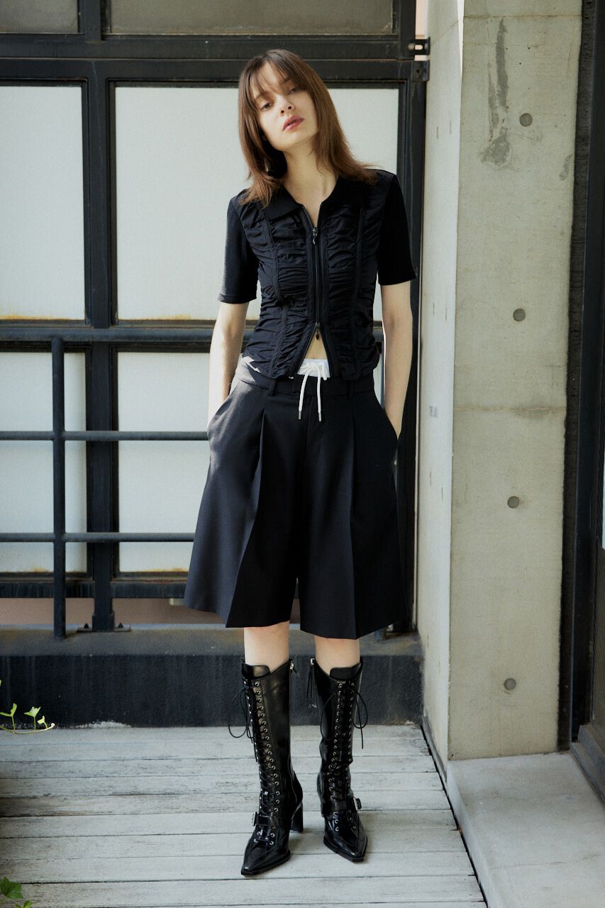 SLY「FRONT GATHER ZIP トップス」|Tシャツ・カットソー|