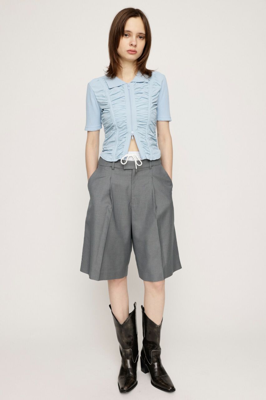 SLY「FRONT GATHER ZIP トップス」|Tシャツ・カットソー|