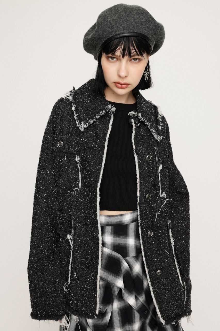 SLY「GRAIN TWEED JK-BE」|デニムジャケット|
