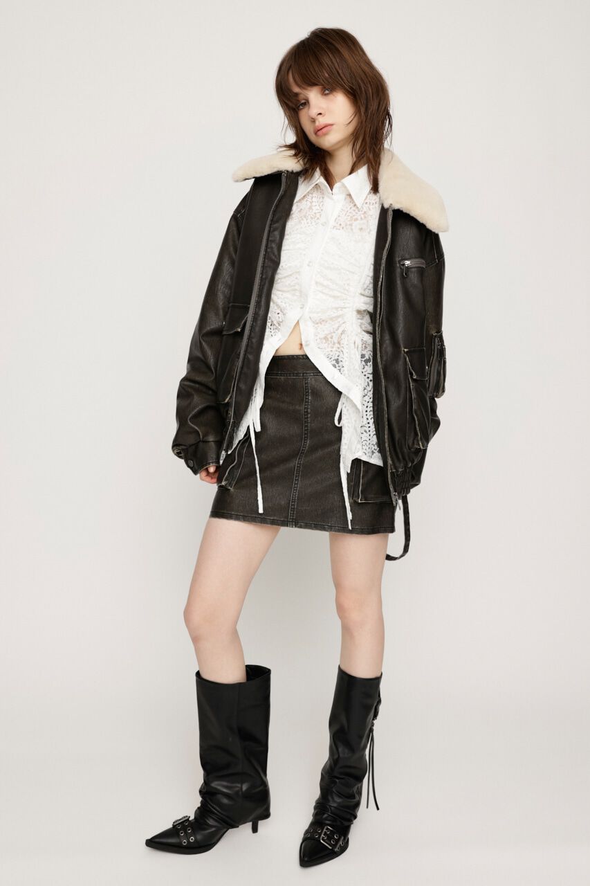 SLY「3D PK F／LEATHER MINI スカート」|スカート|