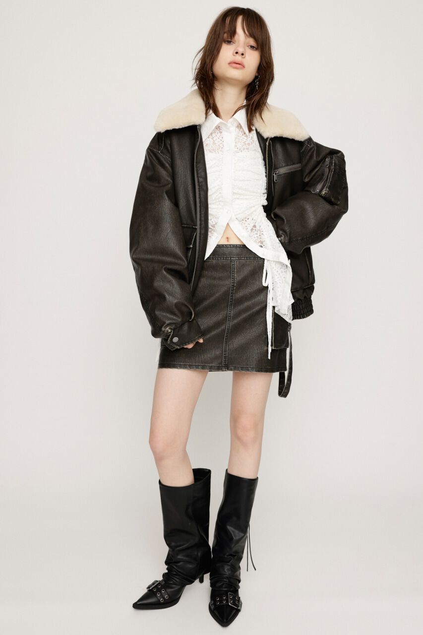 SLY「3D PK F／LEATHER MINI スカート」|スカート|