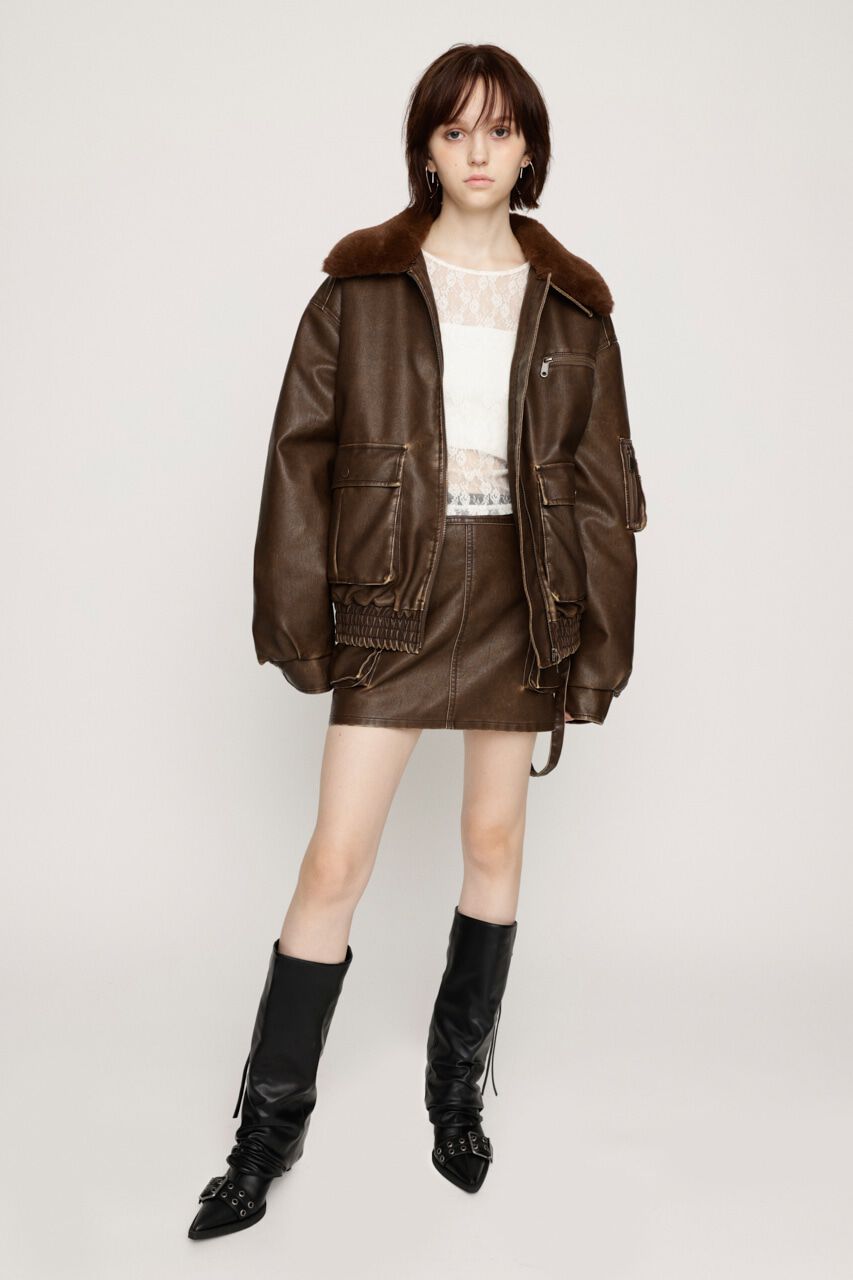 SLY「3D PK F／LEATHER MINI スカート」|スカート|