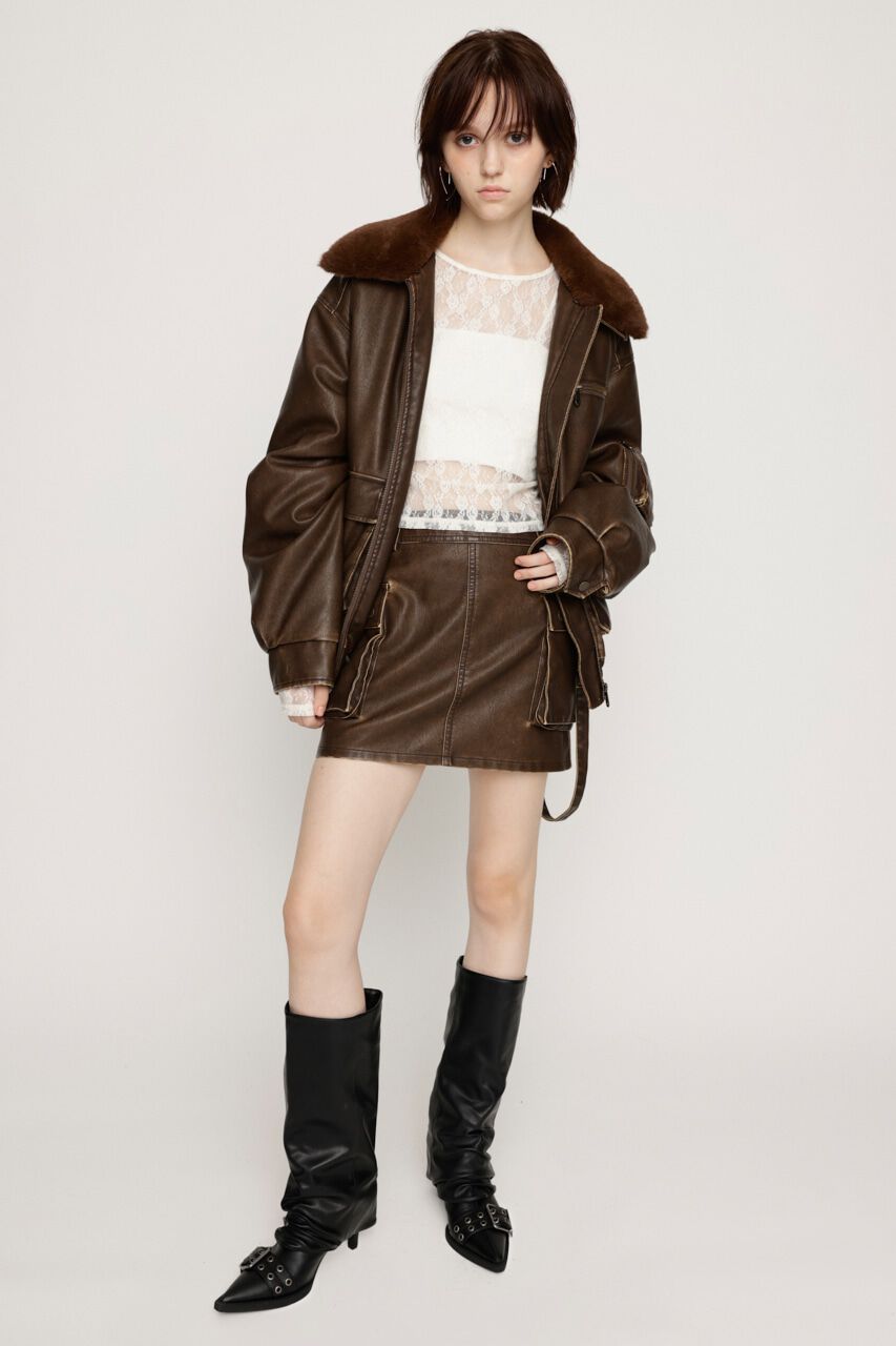 SLY「3D PK F／LEATHER MINI スカート」|スカート|