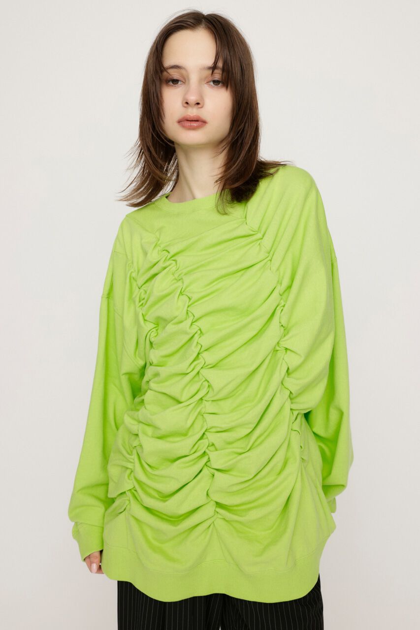 SLY「SHIRRING OVER SW トップス」|Tシャツ・カットソー|LIME