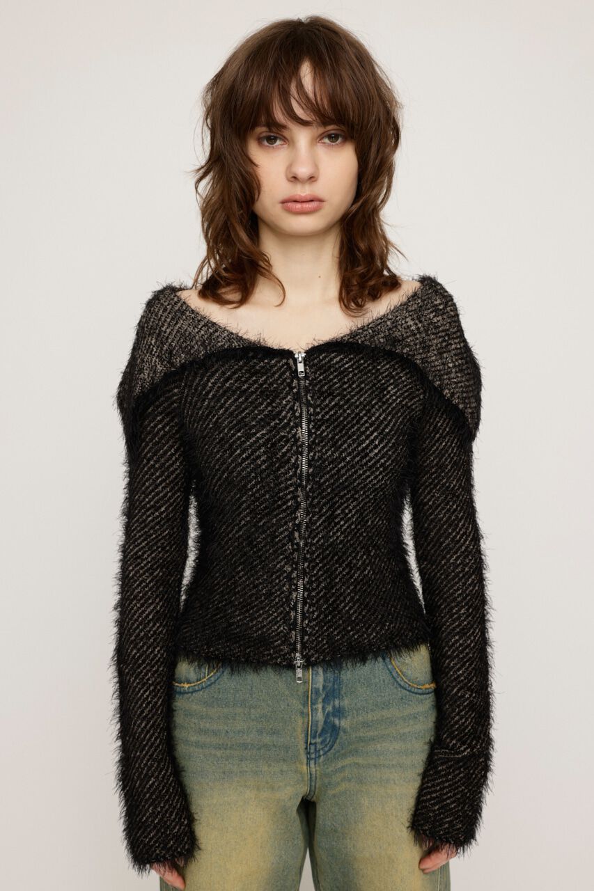 SLY「SHAGGY STRIPE MG トップス」|ニット・セーター|