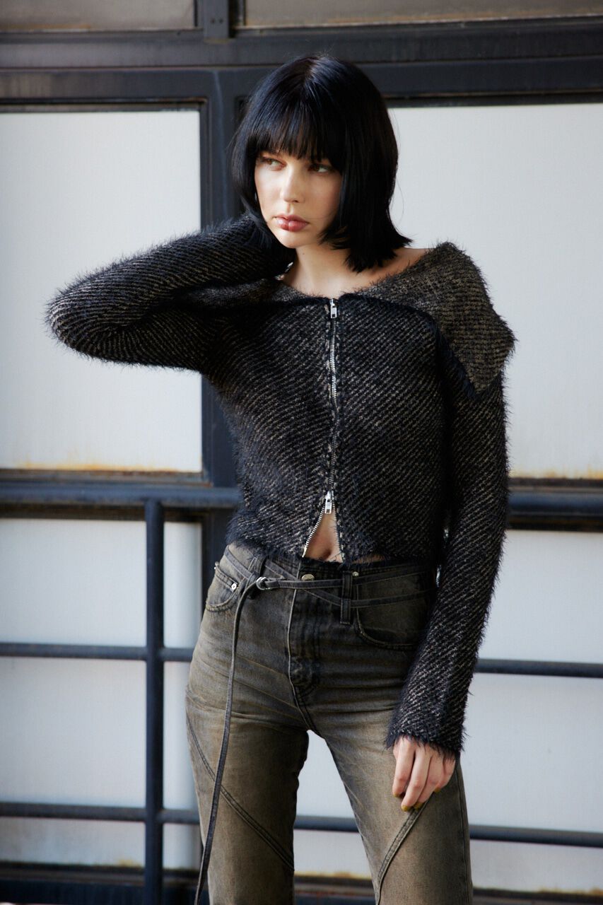 SLY「SHAGGY STRIPE MG トップス」|ニット・セーター|