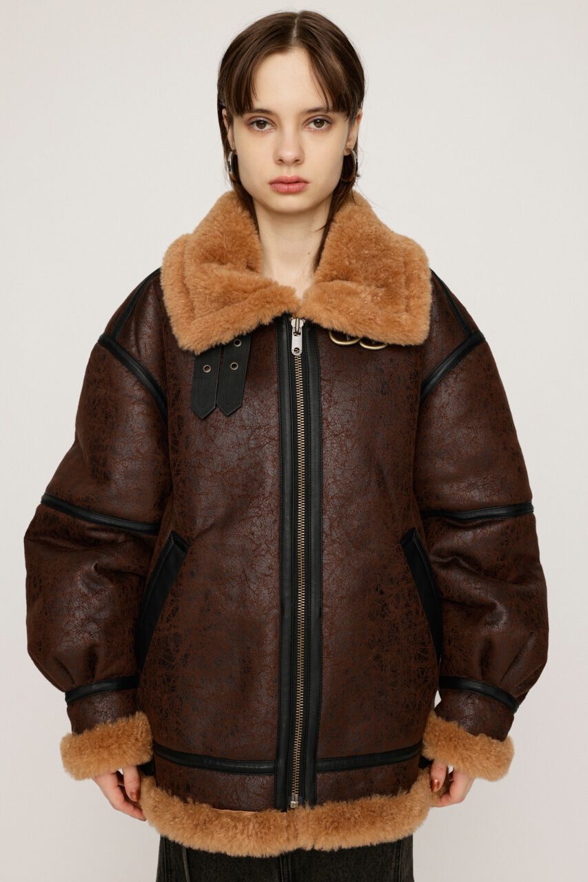 SLY「VINTAGE FAUX SHEARLING ジャケット」|ブルゾン・スタジャン|