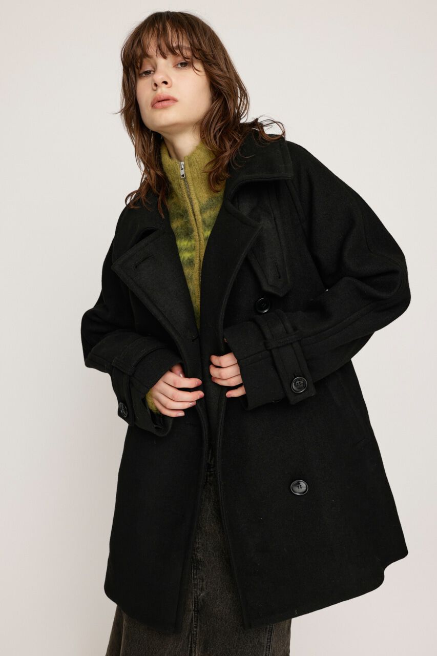 SLY「STAND NECK BELTED S／コート」|その他|BLK