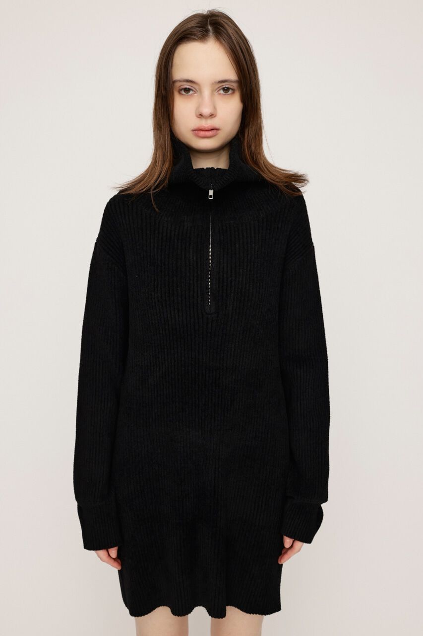 SLY「BIG COLLAR HALF ZIP ショートワンピース」|ワンピース|