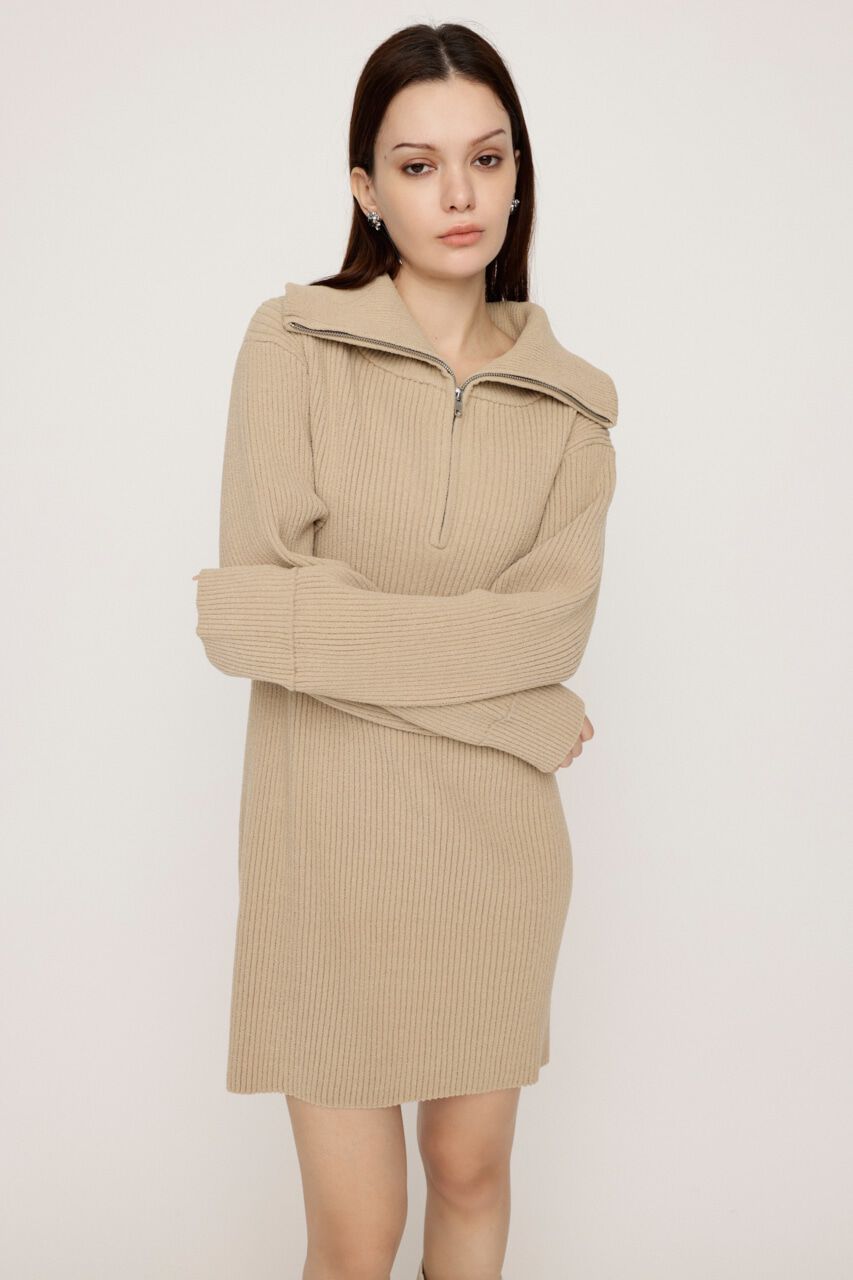 SLY「BIG COLLAR HALF ZIP ショートワンピース」|ワンピース|