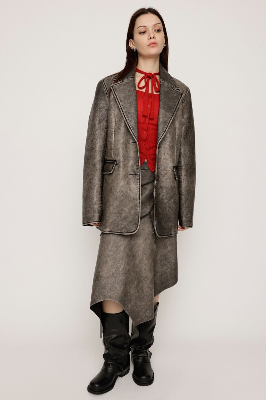 SLY「RANDOM HEM F／LEATHER ミディアムスカート」|スカート|