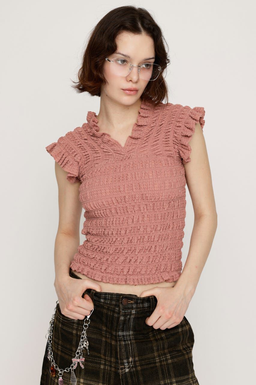 SLY「SHEER SHIRRING BUSTIER トップス」|その他|PNK