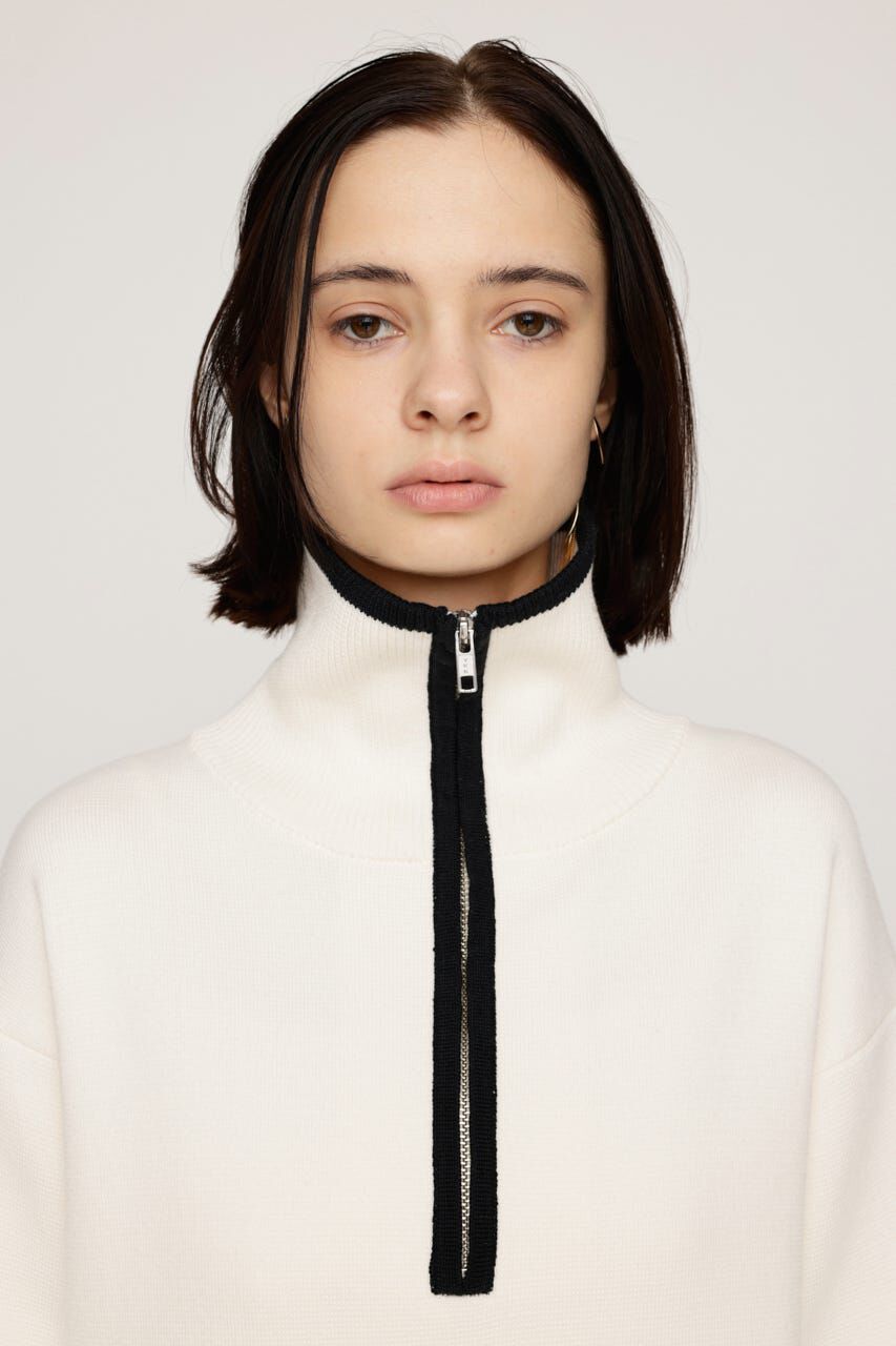 SLY「HALF ZIP HN KNIT ショートワンピース」|ワンピース|