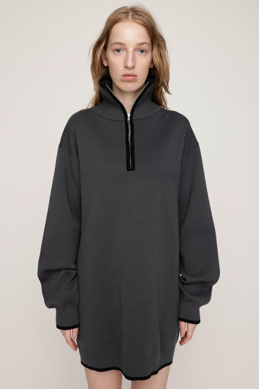 SLY「HALF ZIP HN KNIT ショートワンピース」|ワンピース|
