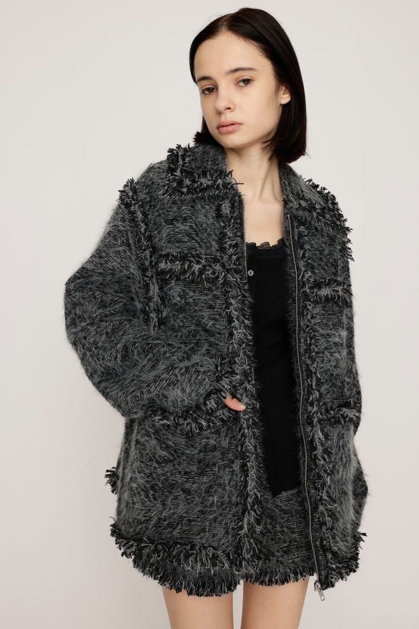 SLY「FLUFFY TWEED ジャケット」|その他|M/GRY7
