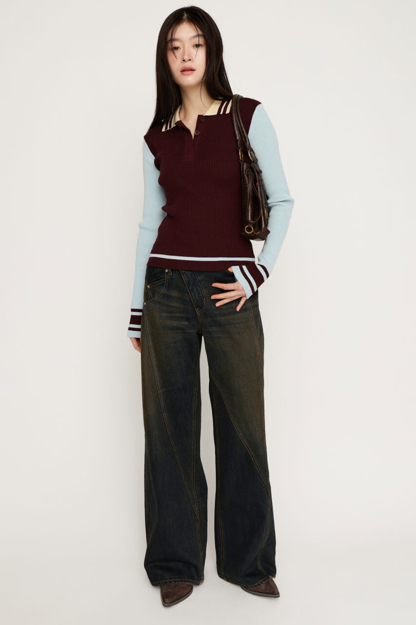 SLY「J／W SWITCHING STRAIGHT パンツ」|デニム|