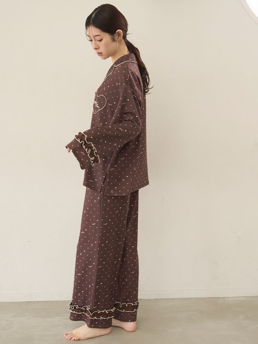 SNIDEL HOME「ハートドット柄ロングパンツ」|ルームウェア|