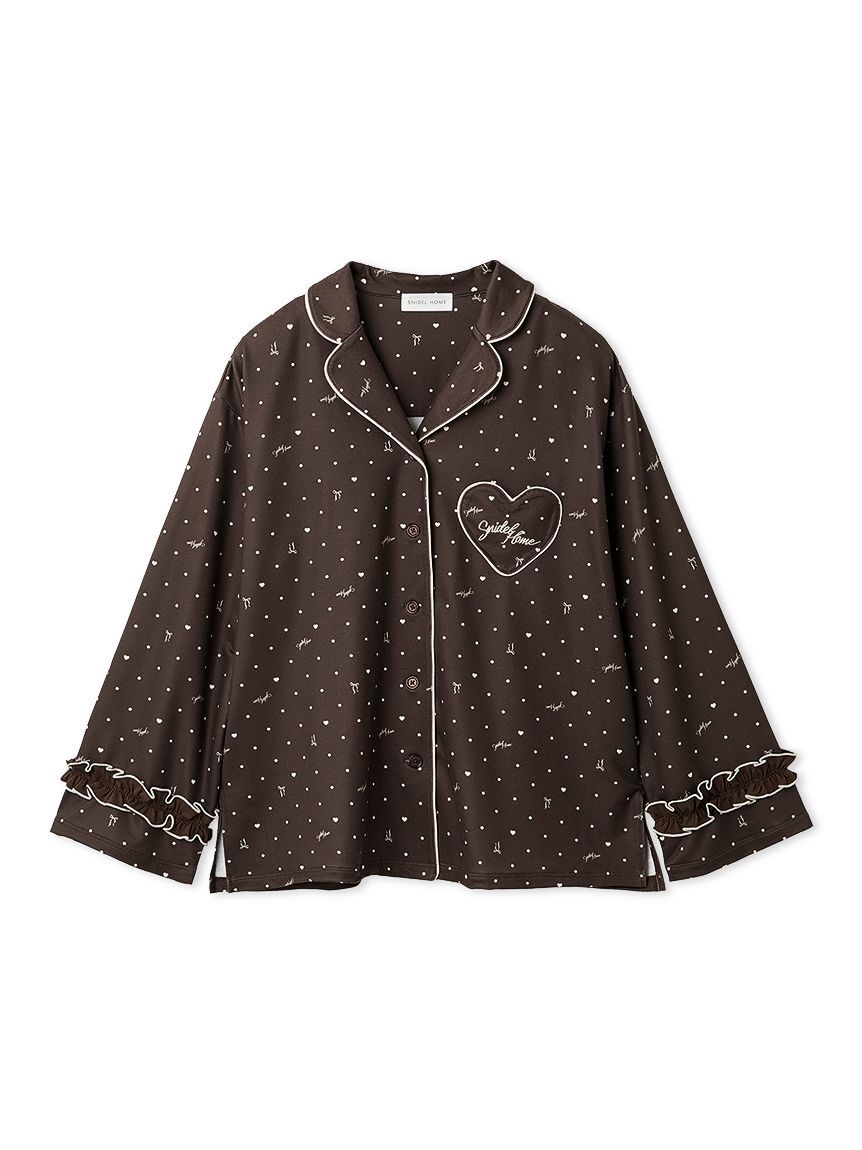 SNIDEL HOME「ハートドット柄開襟シャツ」|ルームウェア|