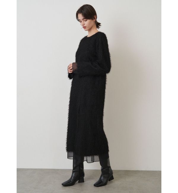 ELENDEEK「BACK OPEN FRINGE OP」|ワンピース|ブラック