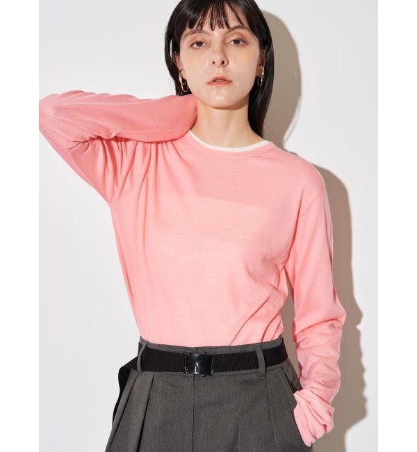 ELENDEEK「WOOL SHEER LONG-T KT」|ニット・セーター|ピンク