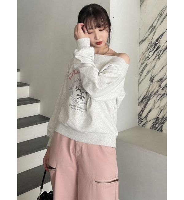 dazzlin「【CALNAMURコラボ】カルミアプリント オフショルダー プルオーバー」|スウェット・ジャージ|